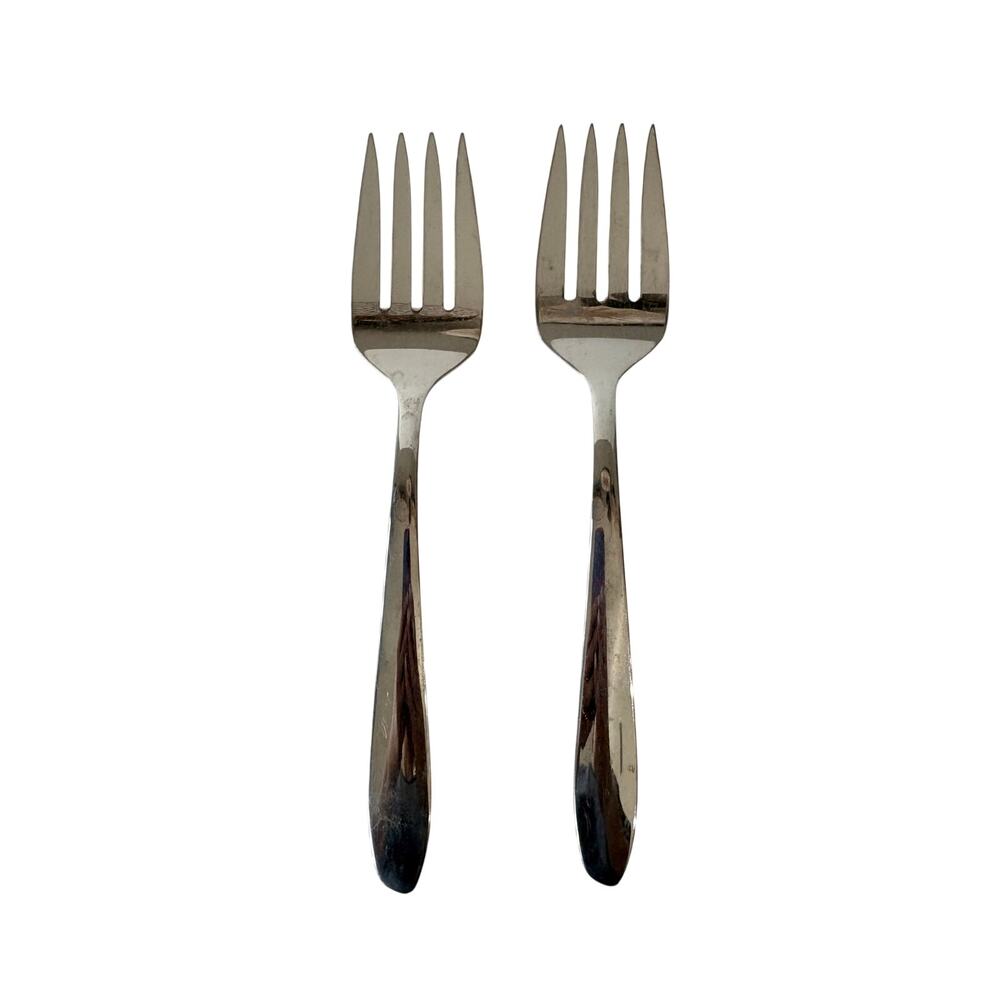 Vintage Imperial USA Stainless Steel Serving Forks Set of 2 Mid Century Flatware